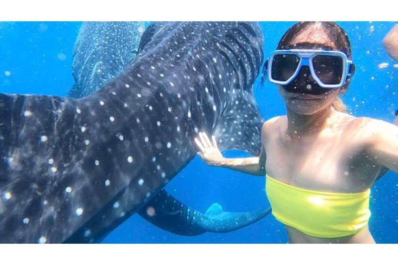 Cebu:Whale Shark, Waterfall, and Sardine Run Group Tour+Meal - Cooling off at Inambakan Falls