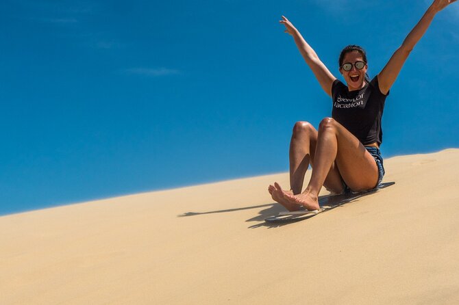 Port Stephens + Whale Watching + 4WD/Sandboarding ex Sydney - Birubi Beach and the 30-kilometre shoreline