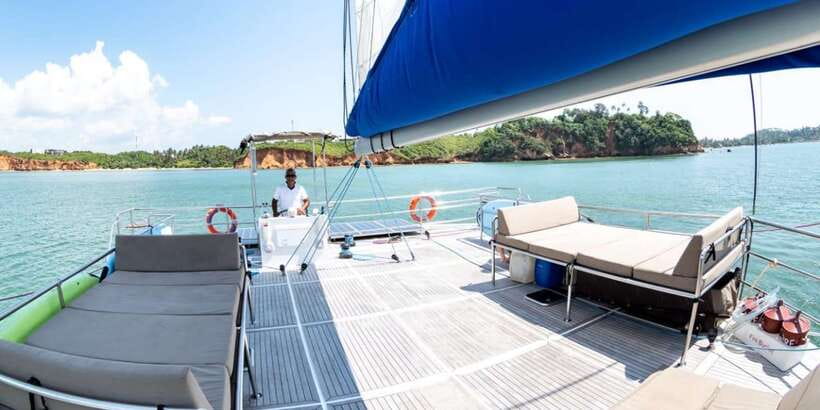 Sail Lanka Charter - Whale Watching Cruise In Mirissa - Returning Toward Weligama Bay